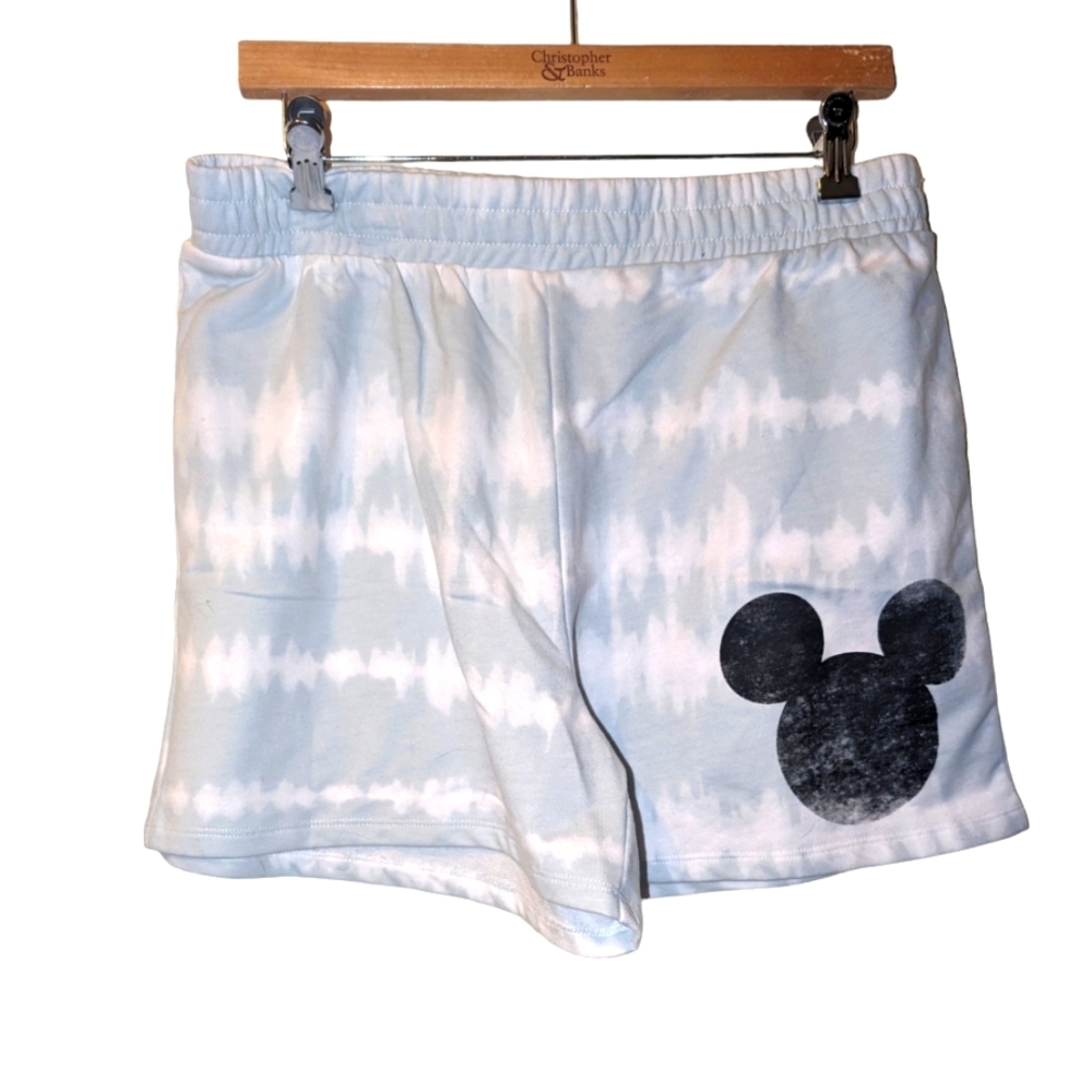 Blue & White Vintage Mickey Tie-Dye Shorts